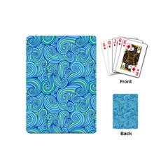 Abstract Blue Wave Pattern Playing Cards (mini)  by TastefulDesigns