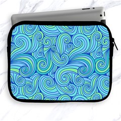 Abstract Blue Wave Pattern Apple Ipad 2/3/4 Zipper Cases by TastefulDesigns