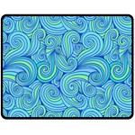 Abstract Blue Wave Pattern Double Sided Fleece Blanket (Medium)  58.8 x47.4  Blanket Front