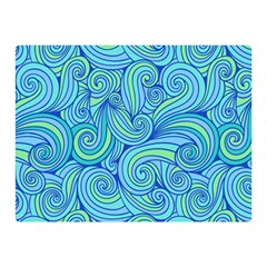 Abstract Blue Wave Pattern Double Sided Flano Blanket (mini) 