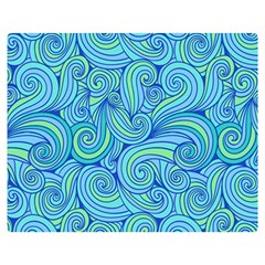 Abstract Blue Wave Pattern Double Sided Flano Blanket (medium)  by TastefulDesigns