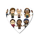 The Walking Dead   Main Characters Chibi   Amc Walking Dead   Manga Dead Heart Magnet Front