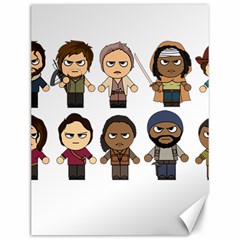 The Walking Dead   Main Characters Chibi   Amc Walking Dead   Manga Dead Canvas 12  X 16   by PTsImaginarium