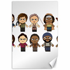 The Walking Dead   Main Characters Chibi   Amc Walking Dead   Manga Dead Canvas 20  X 30   by PTsImaginarium