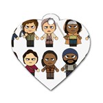 The Walking Dead   Main Characters Chibi   Amc Walking Dead   Manga Dead Dog Tag Heart (Two Sides) Front