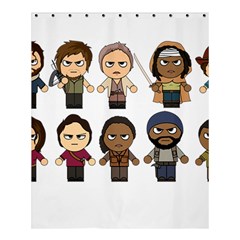 The Walking Dead   Main Characters Chibi   Amc Walking Dead   Manga Dead Shower Curtain 60  X 72  (medium)  by PTsImaginarium