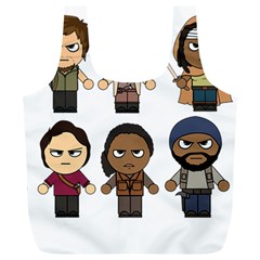 The Walking Dead   Main Characters Chibi   Amc Walking Dead   Manga Dead Full Print Recycle Bags (l)  by PTsImaginarium