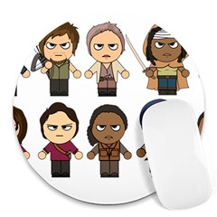 The Walking Dead   Main Characters Chibi   Amc Walking Dead   Manga Dead Round Mousepads by PTsImaginarium