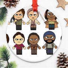 The Walking Dead   Main Characters Chibi   Amc Walking Dead   Manga Dead Ornament (round)  by PTsImaginarium