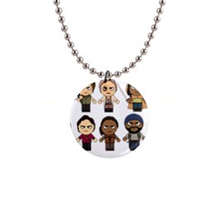 The Walking Dead   Main Characters Chibi   Amc Walking Dead   Manga Dead Button Necklaces