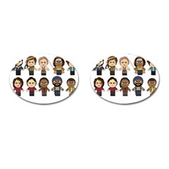 The Walking Dead   Main Characters Chibi   Amc Walking Dead   Manga Dead Cufflinks (oval) by PTsImaginarium