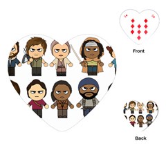 The Walking Dead   Main Characters Chibi   Amc Walking Dead   Manga Dead Playing Cards (heart)  by PTsImaginarium