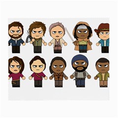 The Walking Dead   Main Characters Chibi   Amc Walking Dead   Manga Dead Small Glasses Cloth (2-side) by PTsImaginarium