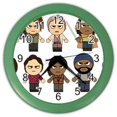 The Walking Dead   Main Characters Chibi   Amc Walking Dead   Manga Dead Color Wall Clocks by PTsImaginarium