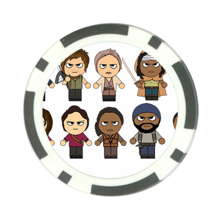 The Walking Dead   Main Characters Chibi   Amc Walking Dead   Manga Dead Poker Chip Card Guards (10 pack) 