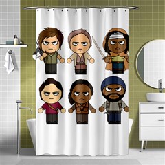 The Walking Dead   Main Characters Chibi   Amc Walking Dead   Manga Dead Shower Curtain 48  X 72  (small) 