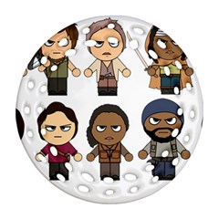 The Walking Dead   Main Characters Chibi   Amc Walking Dead   Manga Dead Round Filigree Ornament (2side) by PTsImaginarium