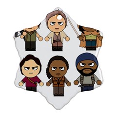 The Walking Dead   Main Characters Chibi   Amc Walking Dead   Manga Dead Snowflake Ornament (2-side)