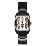 The Walking Dead   Main Characters Chibi   Amc Walking Dead   Manga Dead Stainless Steel Barrel Watch Front