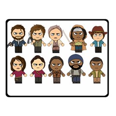 The Walking Dead   Main Characters Chibi   Amc Walking Dead   Manga Dead Double Sided Fleece Blanket (small) 