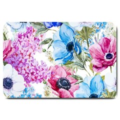 Watercolor Spring Flowers Large Doormat 