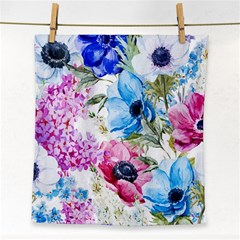 Watercolor Spring Flowers Face Towel