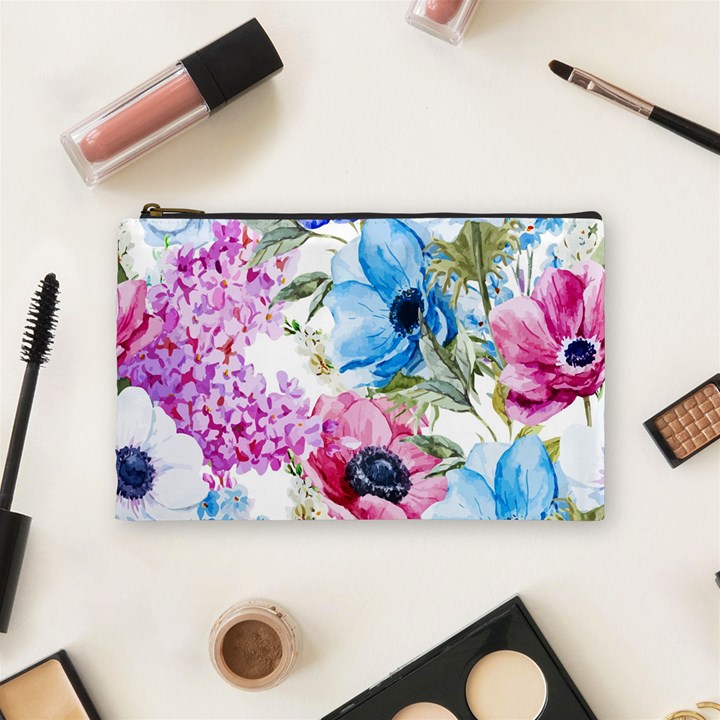 Watercolor spring flowers Cosmetic Bag (Medium) 