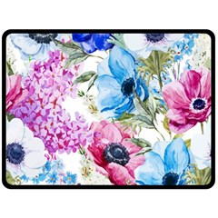 Watercolor Spring Flowers Fleece Blanket (large) 