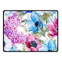 Watercolor Spring Flowers Fleece Blanket (small)