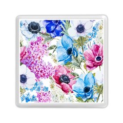 Watercolor Spring Flowers Memory Card Reader (square) 