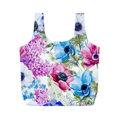 Watercolor Spring Flowers Full Print Recycle Bags (m) 