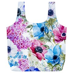 Watercolor Spring Flowers Full Print Recycle Bags (l) 