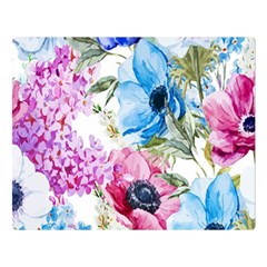 Watercolor Spring Flowers Double Sided Flano Blanket (large) 