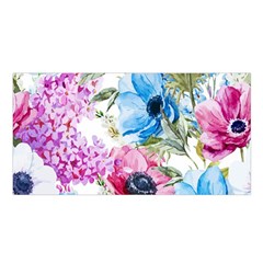 Watercolor Spring Flowers Satin Shawl