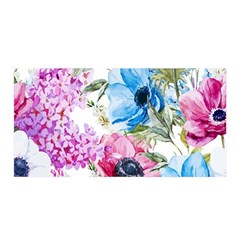 Watercolor Spring Flowers Satin Wrap