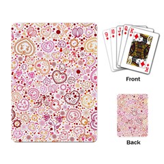 Ornamental Pattern With Hearts And Flowers  Playing Card