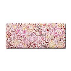 Ornamental Pattern With Hearts And Flowers  Hand Towel