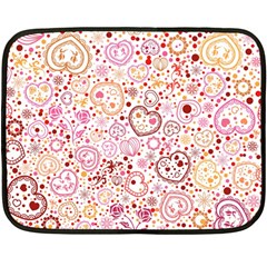 Ornamental Pattern With Hearts And Flowers  Fleece Blanket (mini)