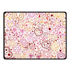 Ornamental Pattern With Hearts And Flowers  Fleece Blanket (small)