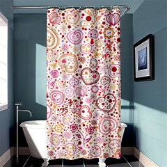 Ornamental Pattern With Hearts And Flowers  Shower Curtain 36  X 72  (stall) 