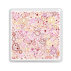 Ornamental Pattern With Hearts And Flowers  Memory Card Reader (square)  by TastefulDesigns