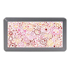 Ornamental Pattern With Hearts And Flowers  Memory Card Reader (mini)