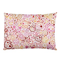 Ornamental Pattern With Hearts And Flowers  Pillow Case (two Sides)