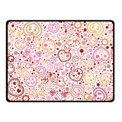 Ornamental Pattern With Hearts And Flowers  Double Sided Fleece Blanket (small) 