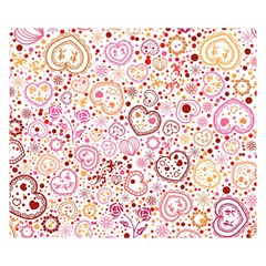 Ornamental Pattern With Hearts And Flowers  Double Sided Flano Blanket (small) 