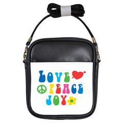 Love Peace Joy Girls Sling Bags