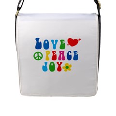 Love Peace Joy Flap Messenger Bag (l) 