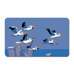 Abstract Pelicans Seascape Tropical Pop Art Magnet (rectangular) by WaltCurleeArt