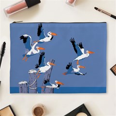 Abstract Pelicans Seascape Tropical Pop Art Cosmetic Bag (xl) by WaltCurleeArt