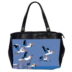 Abstract Pelicans Seascape Tropical Pop Art Office Handbags (2 Sides)  by WaltCurleeArt